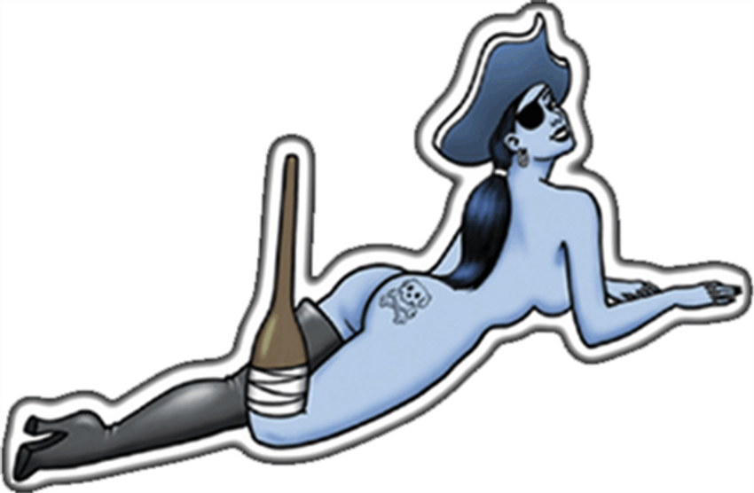 Pirate Babe - Sticker - 3 1/2" x 2 1/2"