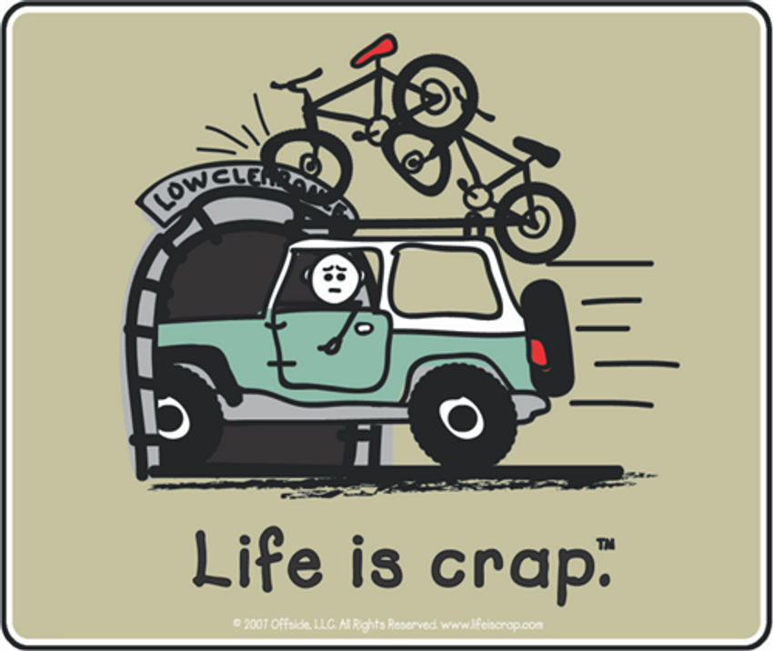 Life Is Crap - Overpass Bike - Sticker - 4" x 3 3/8"