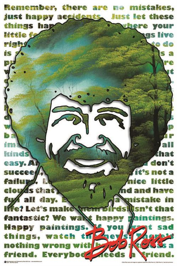 Uncle Bob Ross Poster 24in x 36in - The Blacklight Zone