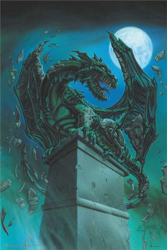 Awakening Gargoyle Dragon by: Ed Beard Poster - 24-by-36 Inches Image