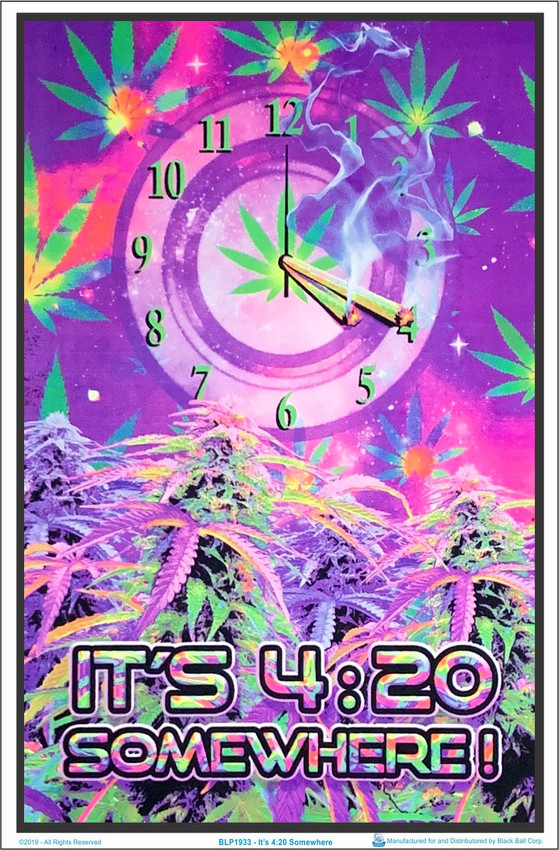 Product Image for It's 420 Somewhere Black Light Poster