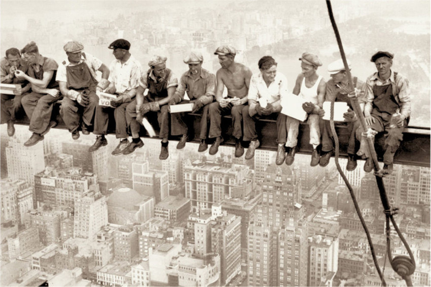 Lunch atop a Skyscraper - Men on Beam Poster (24x18)