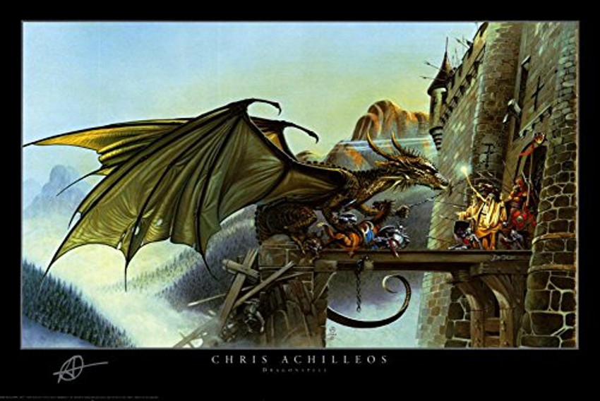 Dragon Spell Poster by Chris Achilleos 36 x 24in