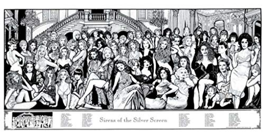 Sirens of the Silver Screen Poster by Howard Teman 36 x 19in