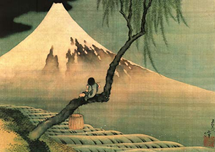 Boy Viewing Mount Fuji by Hokusai Art Print Poster (20x16)