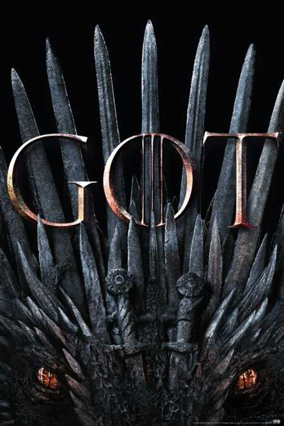 Game of Thrones ?û S8 ?û Iron Throne & Dragon Poster 24" x 36" Image