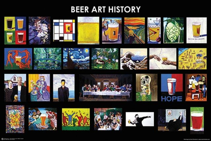 Beer Art History Poster 36x24