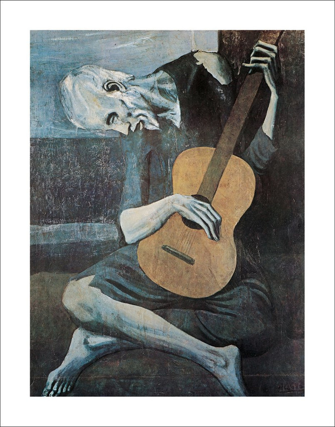 Pablo Picasso Old Guitarist Decorative Fine Art Poster Print 22 by 28