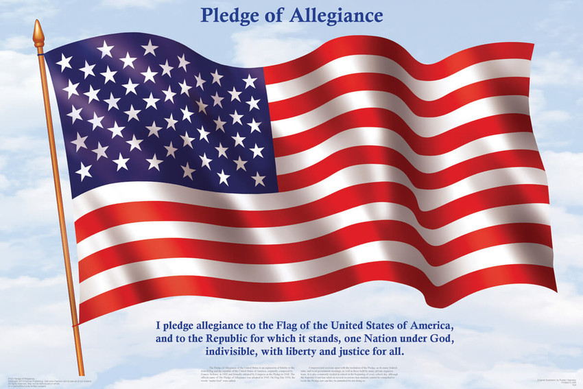Pledge of Allegiance Educational Poster 36x24 - Blacklight.com