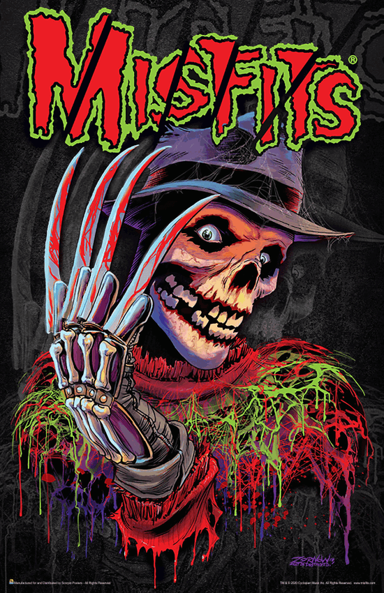 Misfits Nightmare Fiend Skeleton Music Mini Poster- 11" x 17"