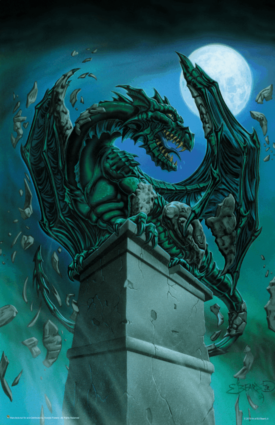 Awakening Gargoyle Dragon by Ed Beard Jr Fantasy Mini Poster- 11" x 17"