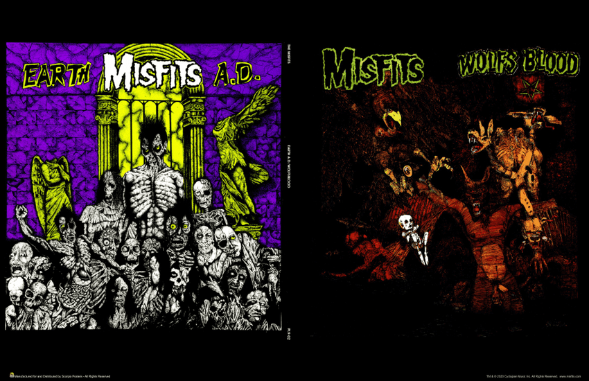 Misfits Earth A.D./Wolfs Blood Front & Back Album Covers Mini Poster- 17" x 11"