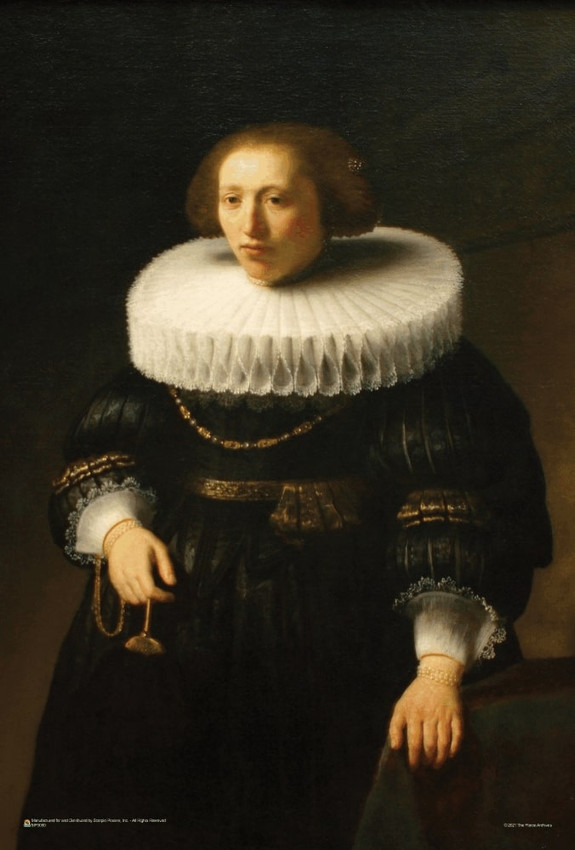 Woman with a Ruff Collar by Rembrandt Mini Poster 12" x 18"