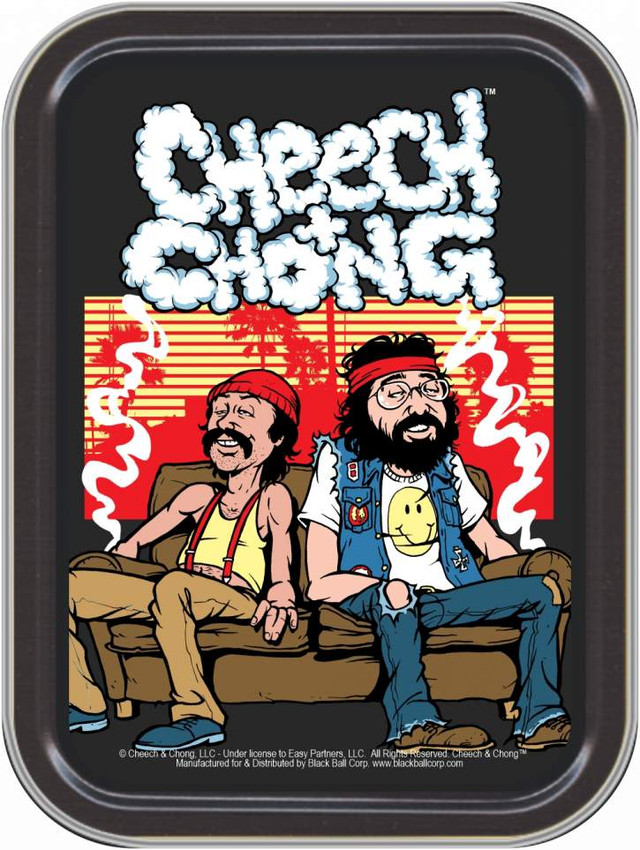 Stash Tins - Cheech & Chong - Cartoon Storage Container 4.37" L x 3.5" W x 1" H Stash Tins - Cheech & Chong - Cartoon Storage Container 4.37" L x 3.5" W x 1" H
