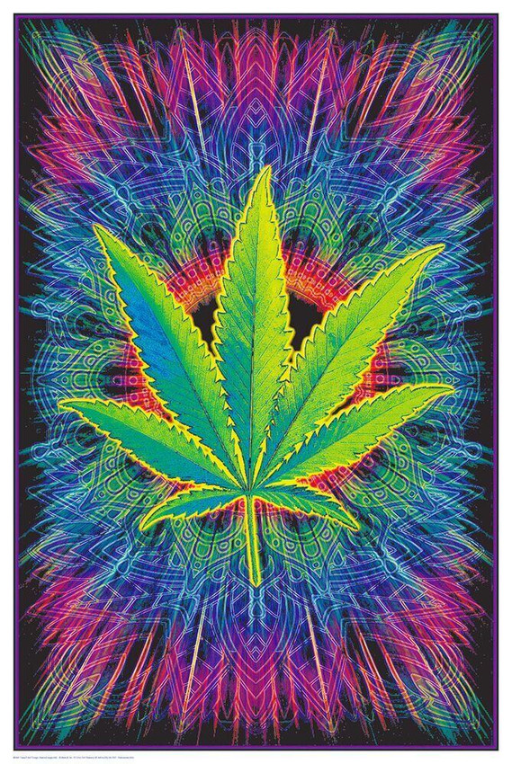 Canna Vibes Non-Flocked Blacklight Poster 24" x 36"