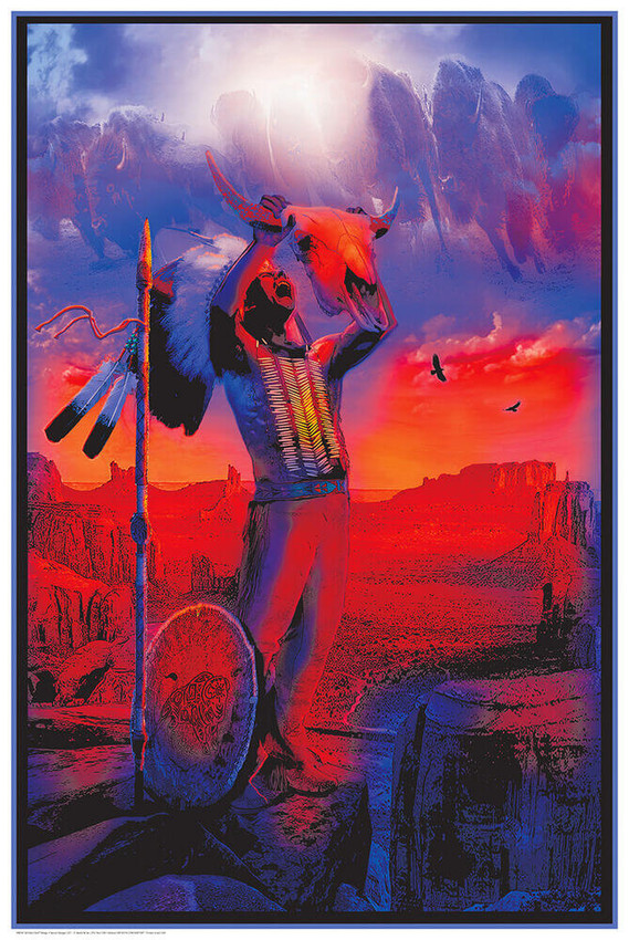Buffalo Chief - Non-flocked Blacklight Poster 24" x 36"