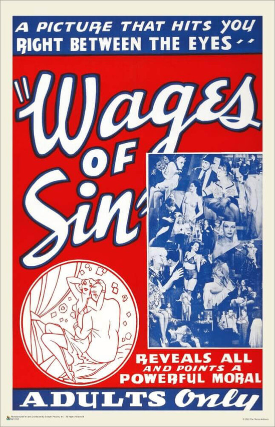 Wages of Sin - Vintage Movie Advertisement Mini Poster 11" x 17"