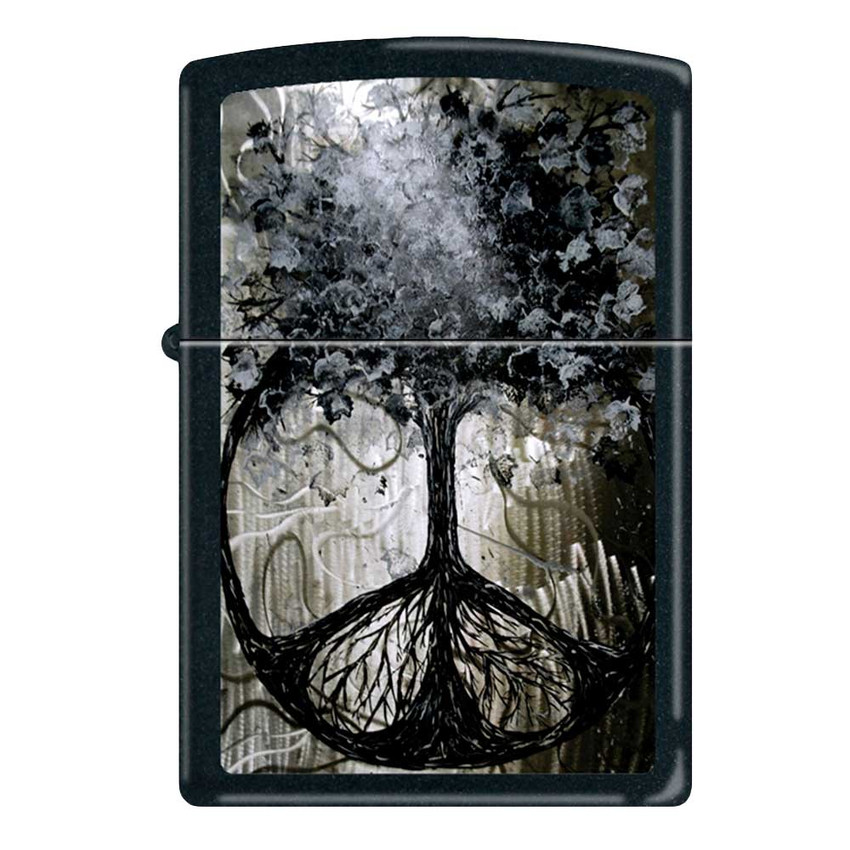 Dripping Peace Black Matte Zippo Lighter