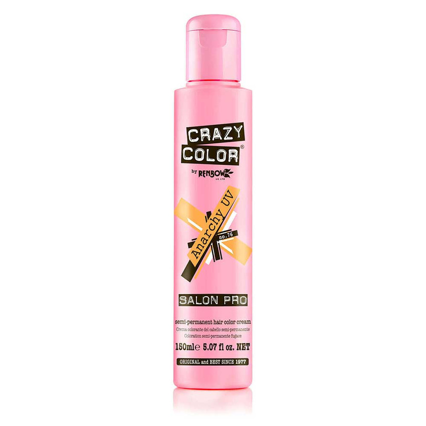 Crazy Color Salon Pro Semi Permanent UV/Blacklight Reactive Hair Color - 150ml Bottle Anarchy UV (Neon Orange) Crazy Color Salon Pro Semi Permanent UV/Blacklight Reactive Hair Color - 150ml Bottle Anarchy UV (Neon Orange)
