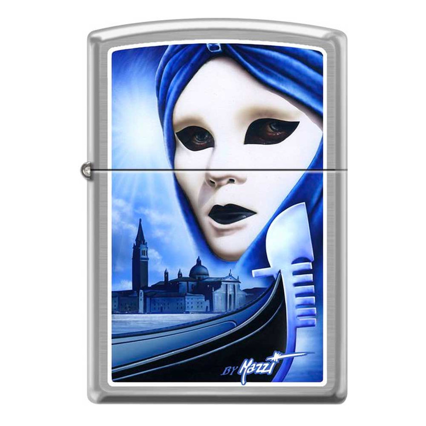 Mazzi - Alien Brushed Chrome Zippo Lighter