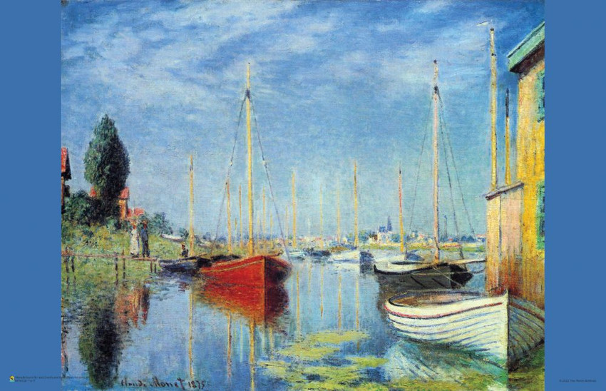 Claude Monet - Pleasure Boats at Argenteuil Poster 17" x 11"