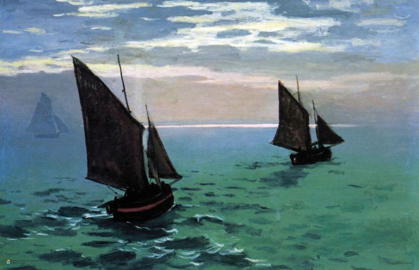 Claude Monet - Le Havre - Exit the Fishing Boats from the Port Poster 17" x 11" Claude Monet - Le Havre - Exit the Fishing Boats from the Port Poster 17" x 11"
