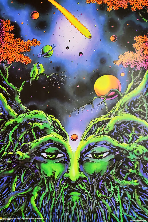 Root of Life by Space Tribe Non-Flocked Blacklight Poster 24