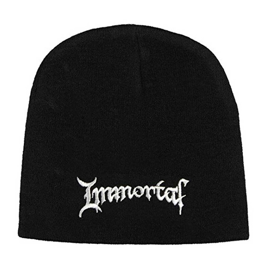 Immortal Logo Black Embroidered Beanie