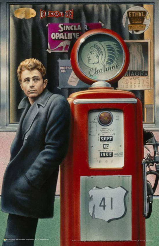 James Dean Black and White 24x36 Poster