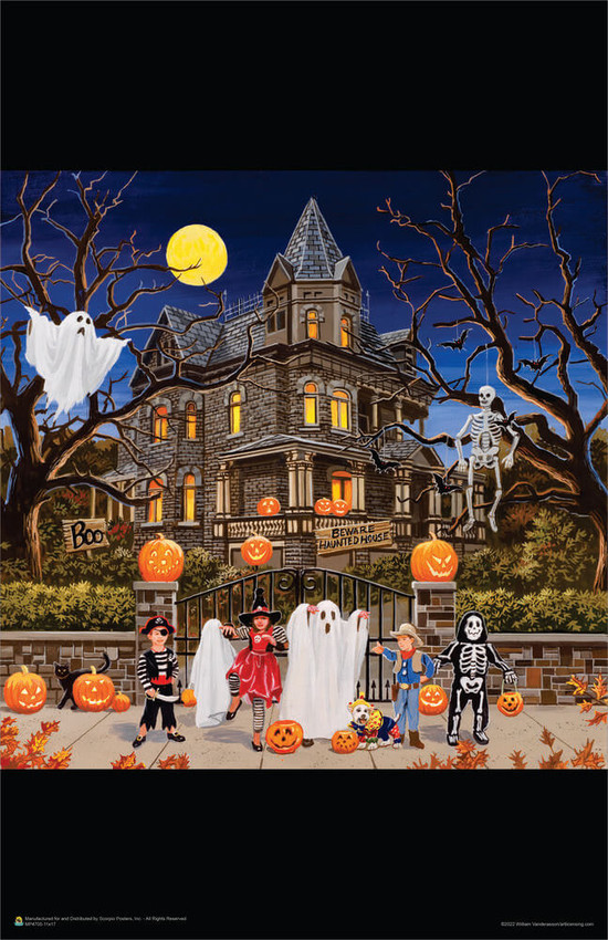Beware Haunted House by William Vanderdasson Mini Poster 11" x 17"