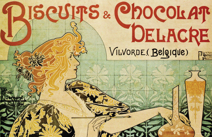 Biscuits & Chocolate Delcare by Alphonse Mucha Mini Poster 17