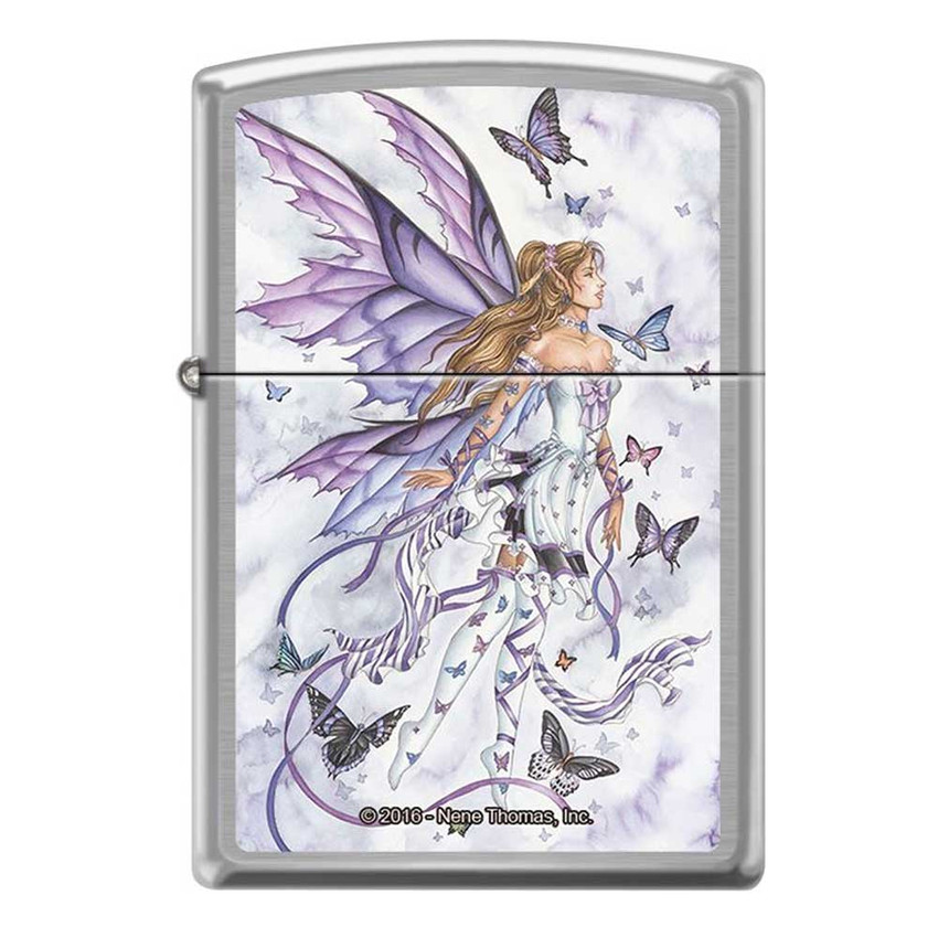 Lavender Serenade by: Nene Thomas - Brushed Chrome Zippo Lighter