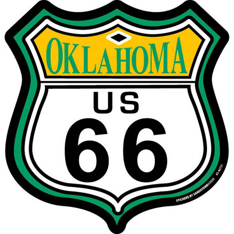 Oklahoma US Route 66 Shield - Business Card Sized Vinyl Sticker 4