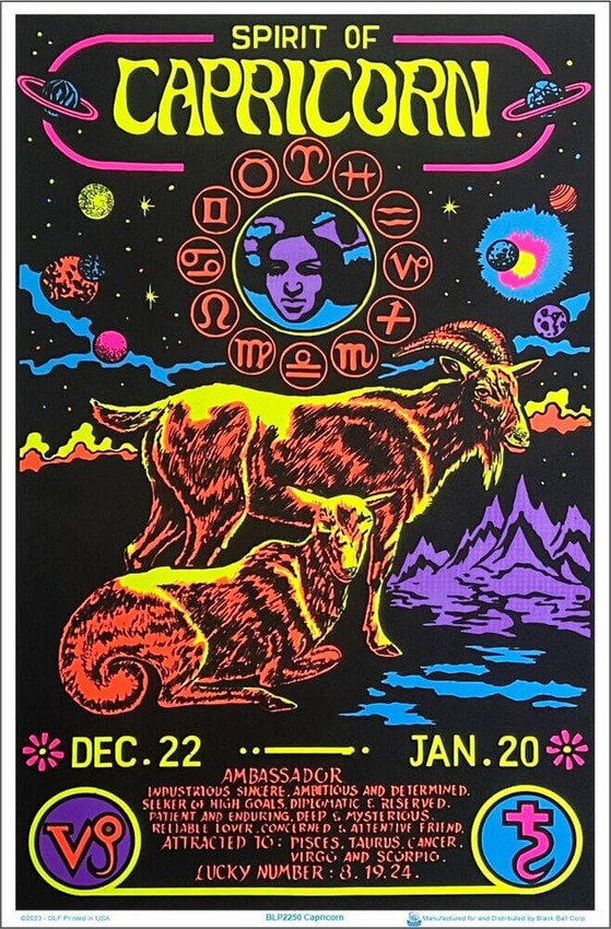 Capricornページ Capricorn Zodiac Sign Blacklight Poster 23