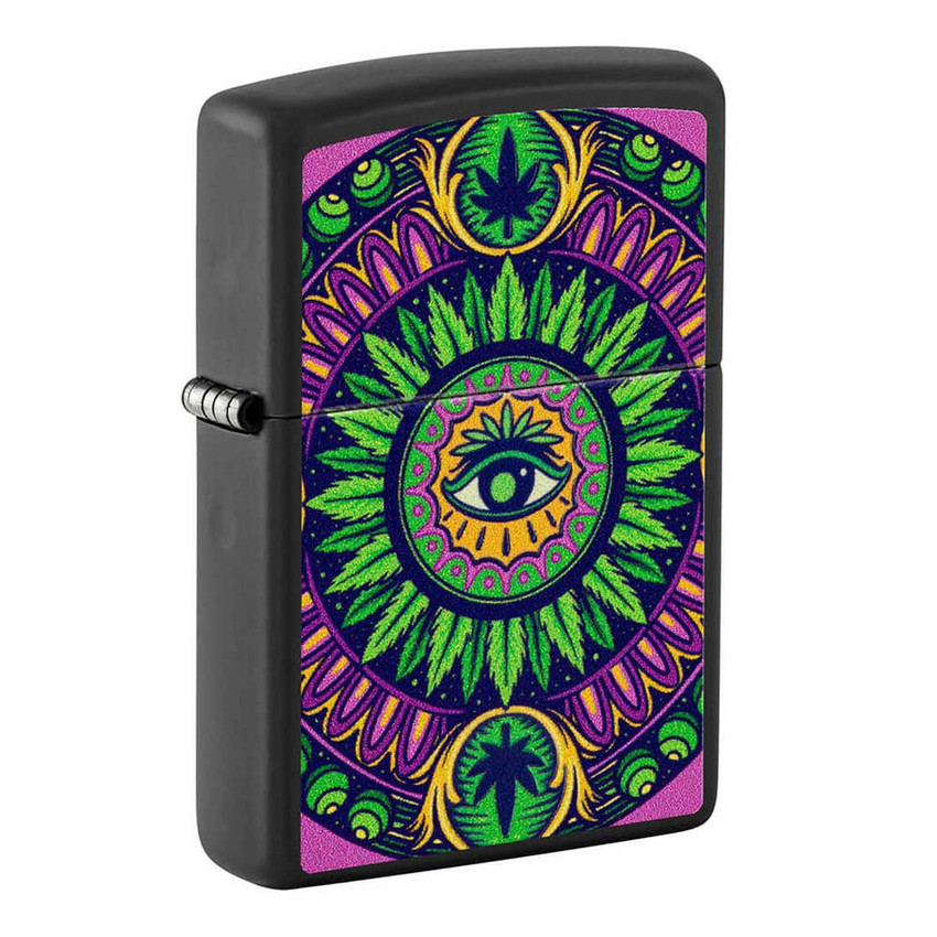 Cannabis Pattern Glow in the Dark Design Zippo Lighter