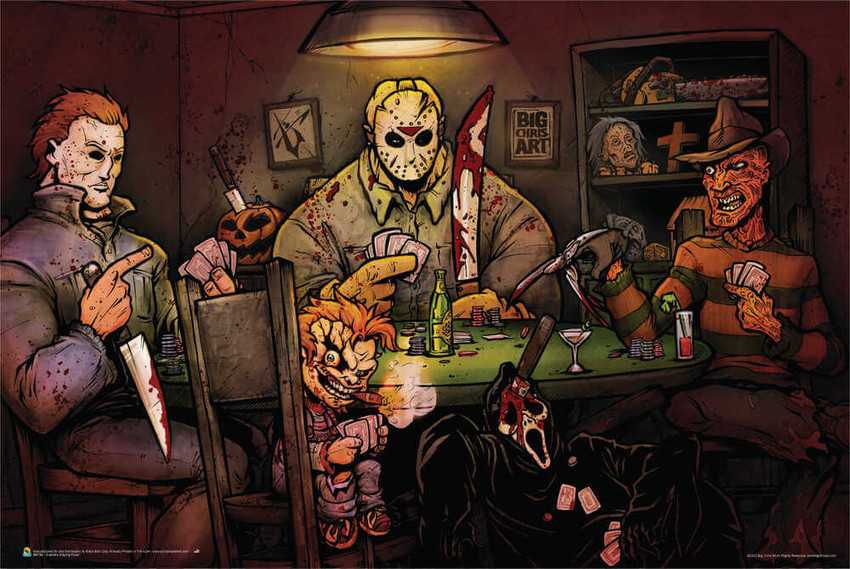 Slashers Playing Poker by Big Chris Poster - 36" x 24"