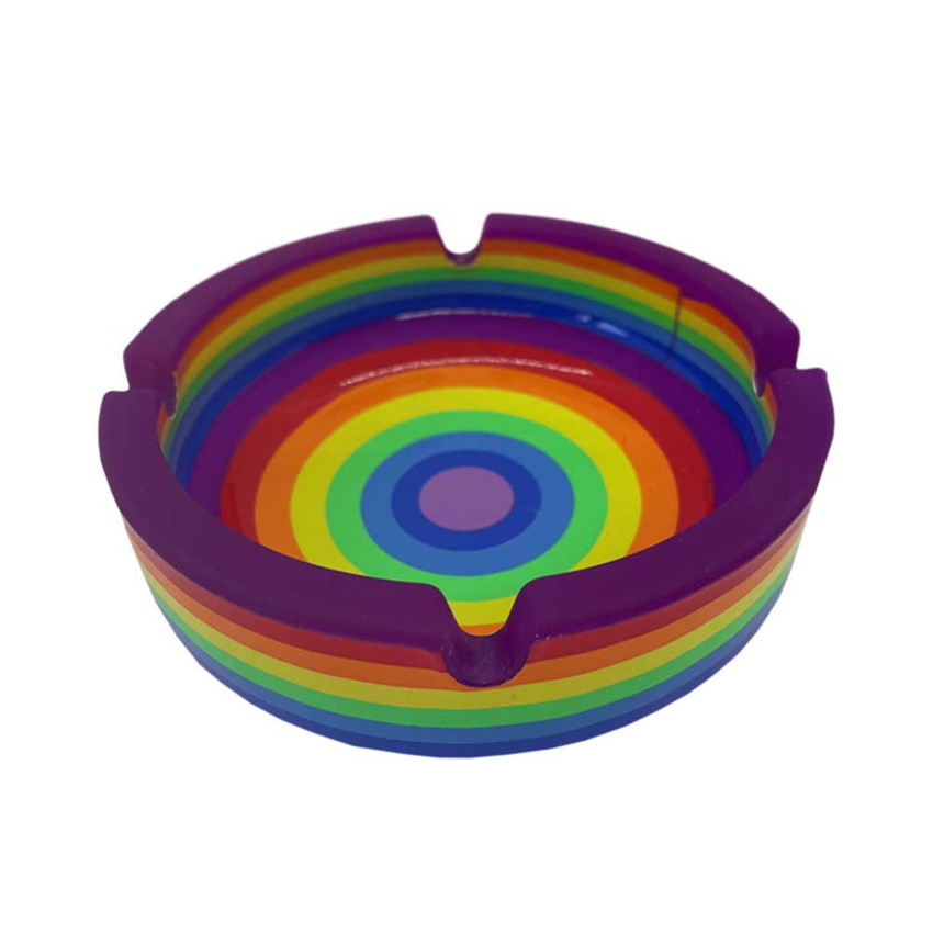 Rainbow Novelty Glass Ashtray - 4.25" Diameter