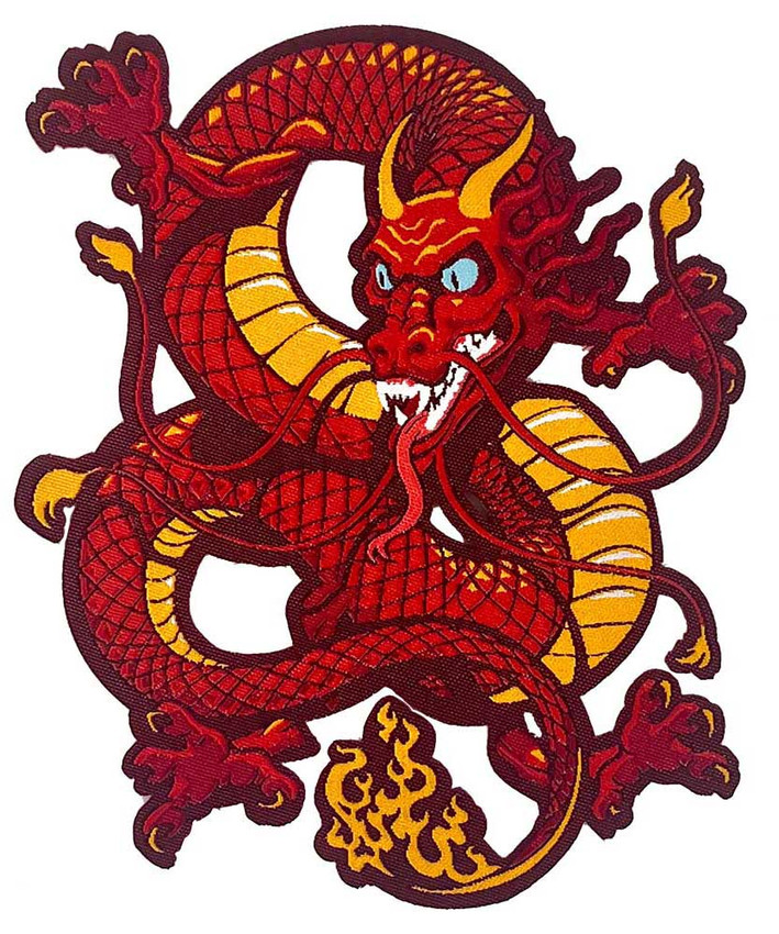 Red Dragon - Woven Patch - 4" x 5"