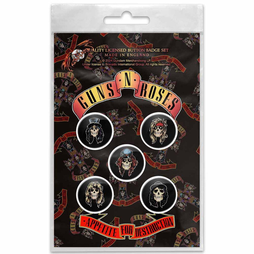 Guns N Roses Button Badge Set (Set of 5)