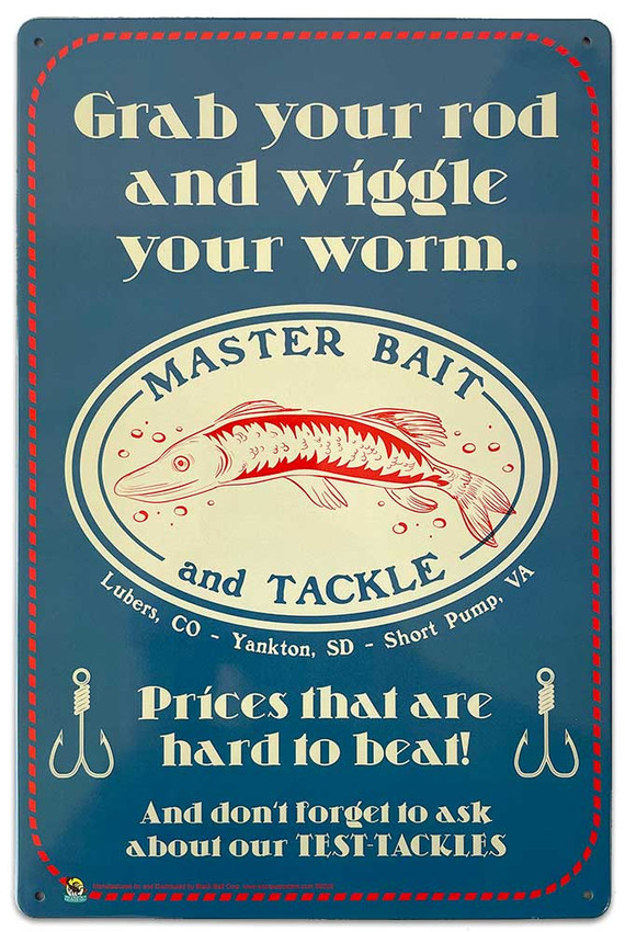 Master Bait and Tackle Tin Sign - 20x30cm - 7.87" x 11.81" Master Bait and Tackle Tin Sign - 20x30cm - 7.87" x 11.81"