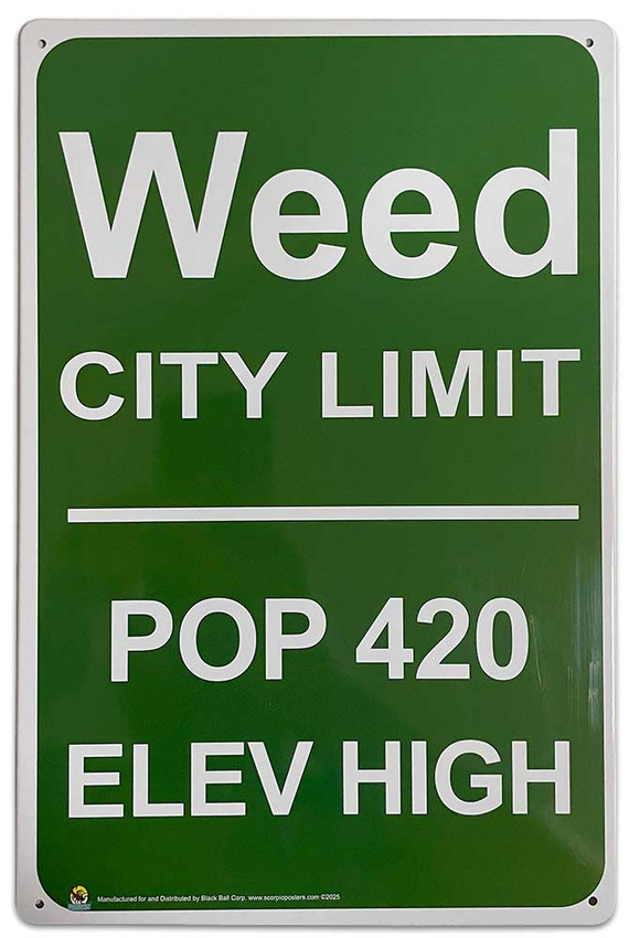 Weed City Limit Tin Sign - 20x30cm - 7.87" x 11.81"
