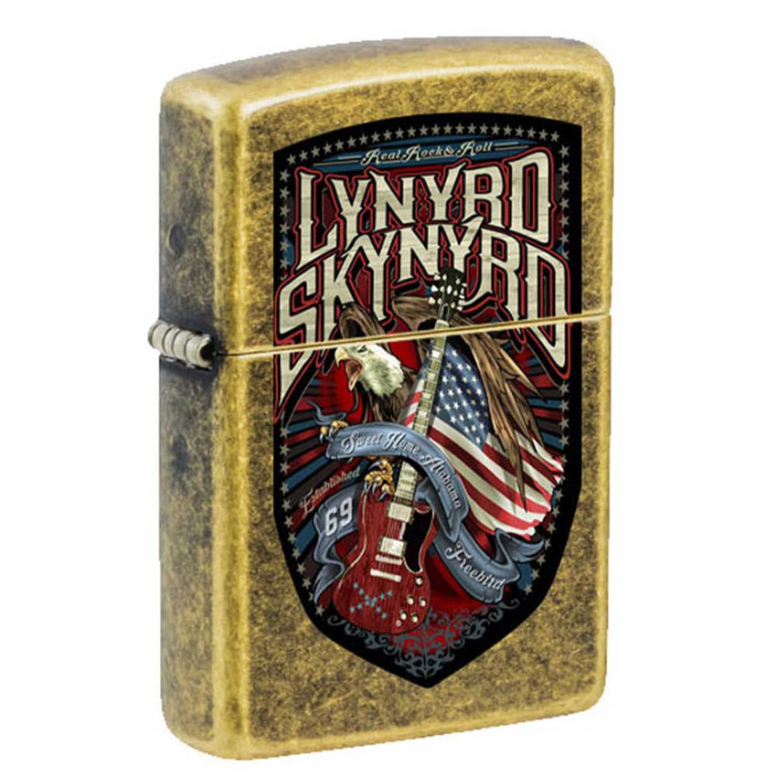 Lynyrd Skynyrd Tumbled Brass Lustre Zippo Lighter Lynyrd Skynyrd Tumbled Brass Lustre Zippo Lighter