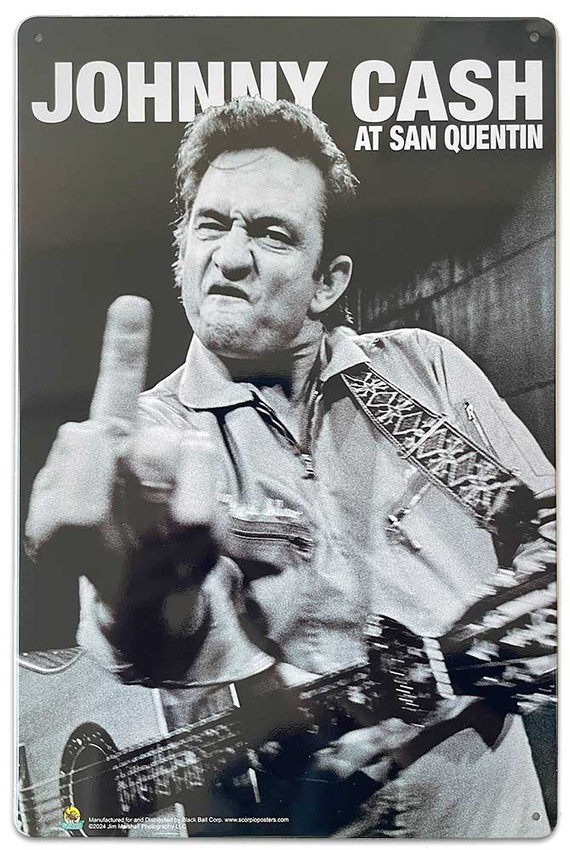 Johnny Cash San Quentin Tin Sign - 20x30cm - 7.87" x 11.81"