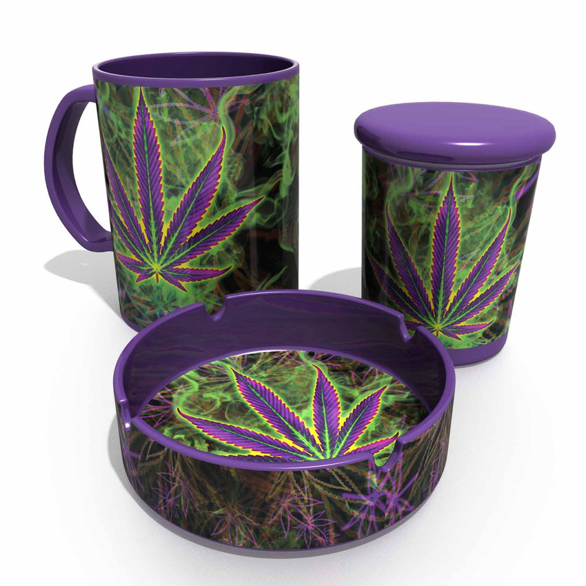 Marihuana Retro Buzz Mug Trifecta 3pc Set - 16oz Coffee Mug, 6oz