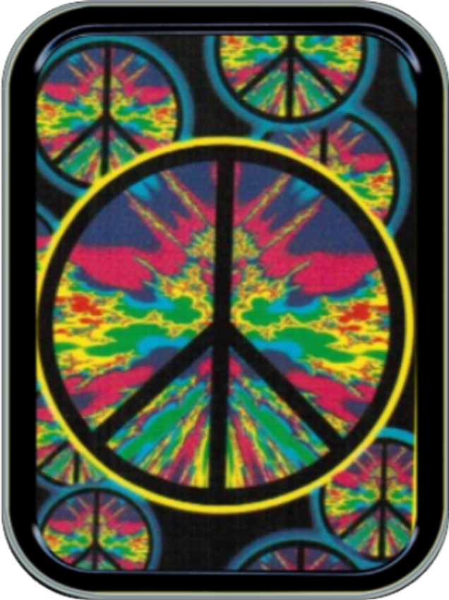 Psychedelic Peace Stash Tin Storage Container Image