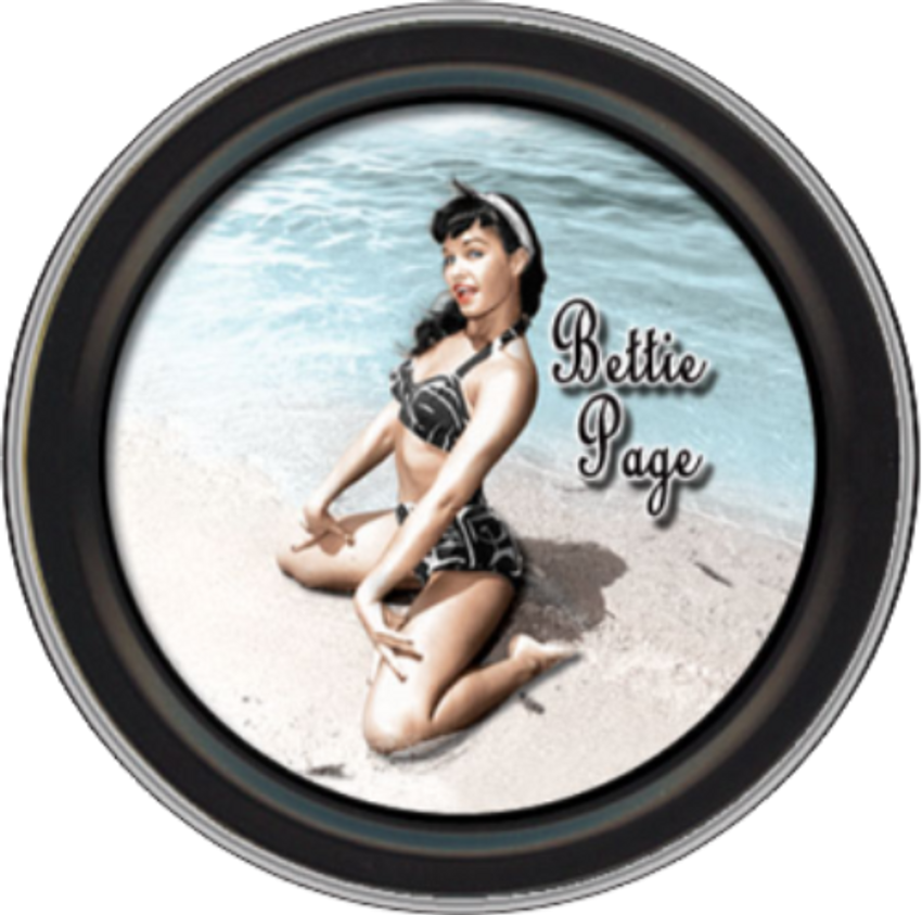 Stash Tins - Bettie Page Sand 3.5" Round Storage Container