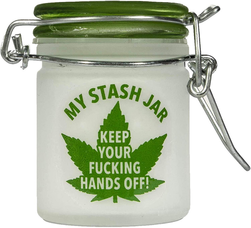 Airtight Glass Mini Stash Jar 1.5 Oz - My Mini Stash Jar - Keep Your F*cking Hands Off! Design