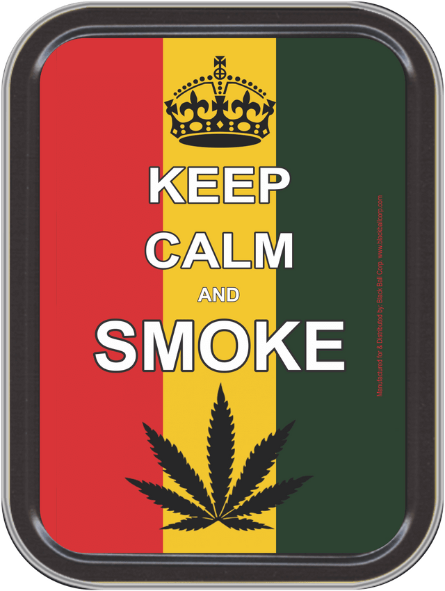 Stash Tins - Keep Calm and Smoke Storage Container 4.37" L x 3.5" W x 1" H