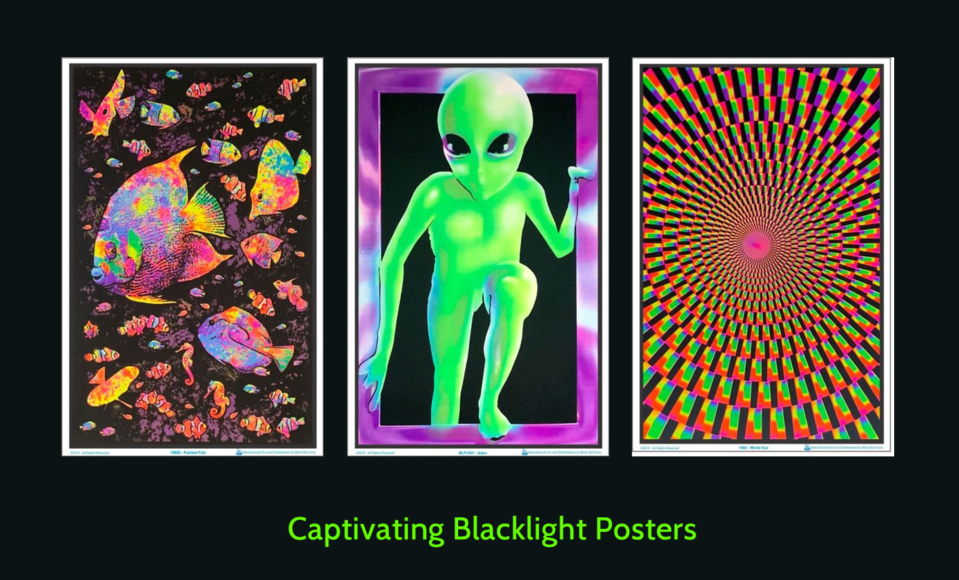 trippy black light posters