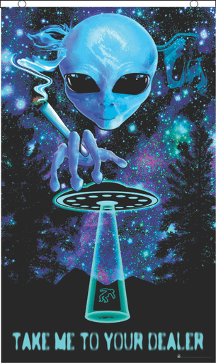 Take Me to Your Dealer - Blacklight Reactive Poster Flag - 3x5 ft
